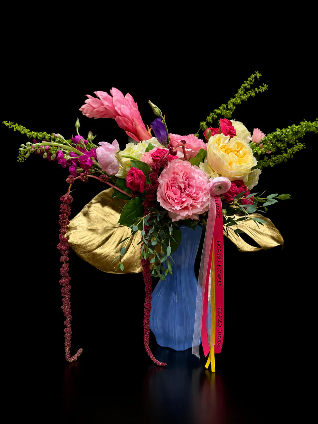 Port Royal florist — gilded Master Designer arrangement by Naples Picasso Flowers, Naples FL